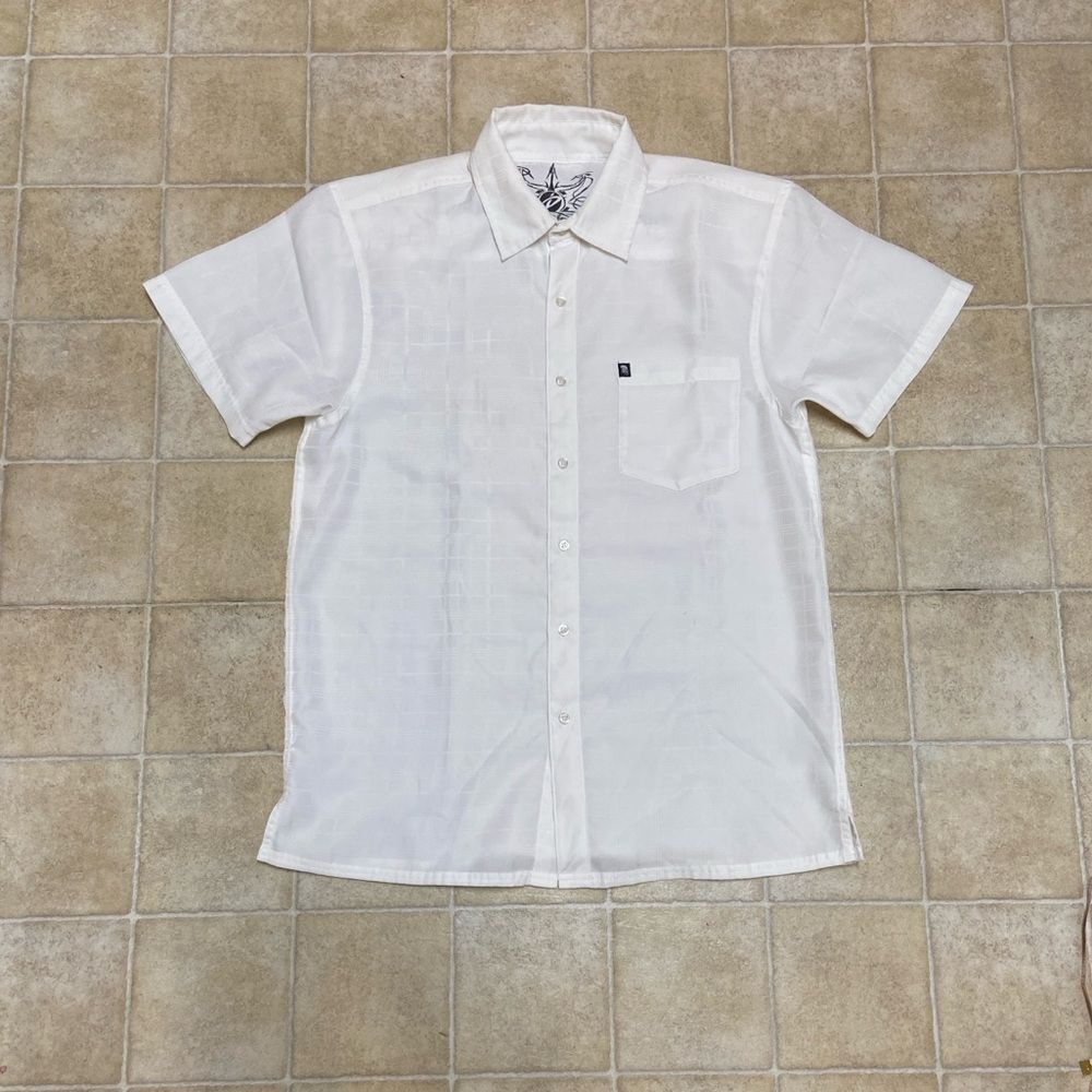 Grill Clothing Company Classic White Short Sleeve Button Down Shirt Size L